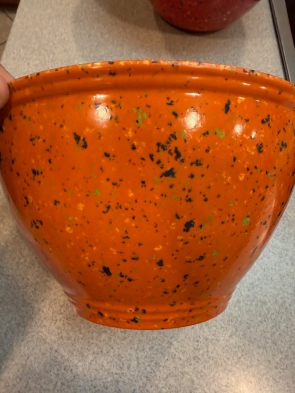 Rachael Ray Orange Confetti Mixing Bowl 10” Speckled Melamine EUC Multi-use